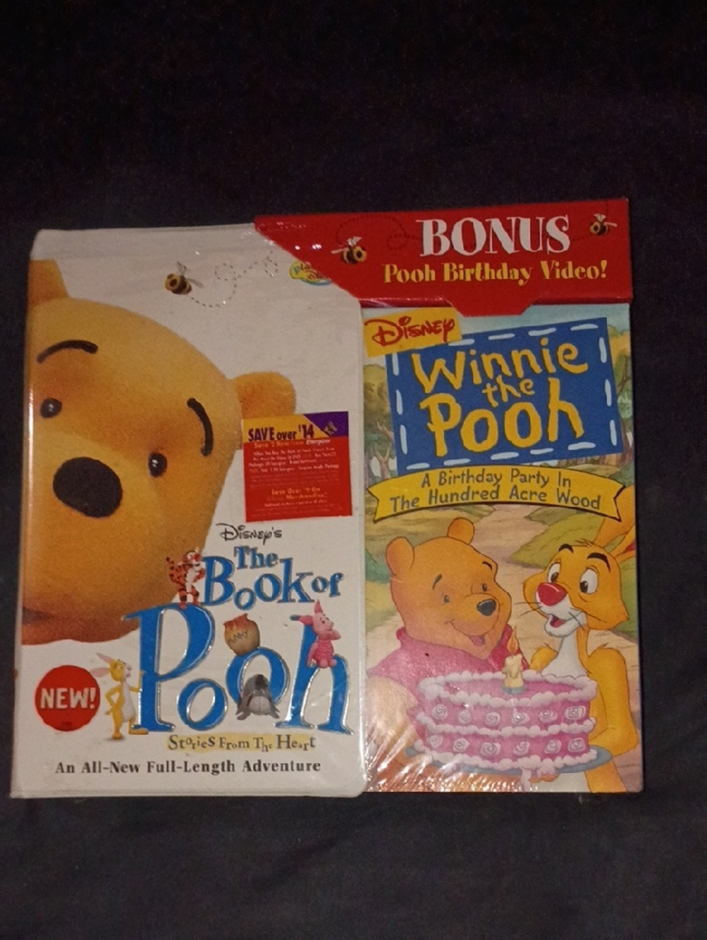 Vintage Disney Winnie the Pooh VHS Party Bundle - Yellow & Red